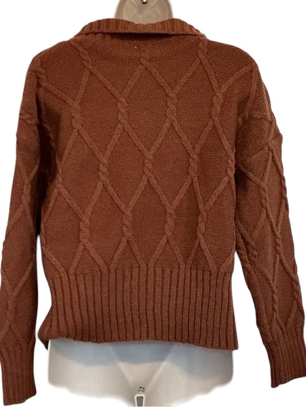 NWT Anthropologie Six Crisp Days Brown Sarria Collared Cardigan Size XS/S - Picture 4 of 8